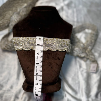 Traditional Botanical Embroidery Lace Trim for Festive Wear