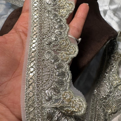Floral Pattern Decorative Lace Border for Saree, Suit