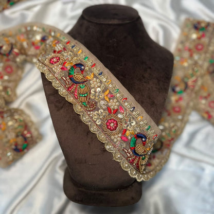 Designer Multicolor Peacock Embellished Lace Border for Ethnic Wear