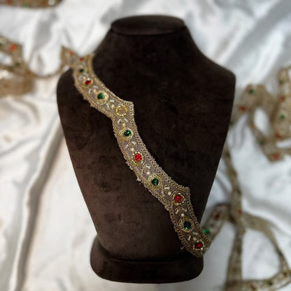 Bridal Handwork Zari Stone Lace Border