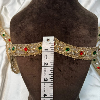 Bridal Handwork Zari Stone Lace Border