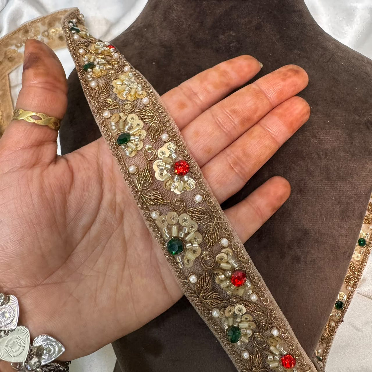 Luxury Handwork Embroidery Border for Ethnic Wear