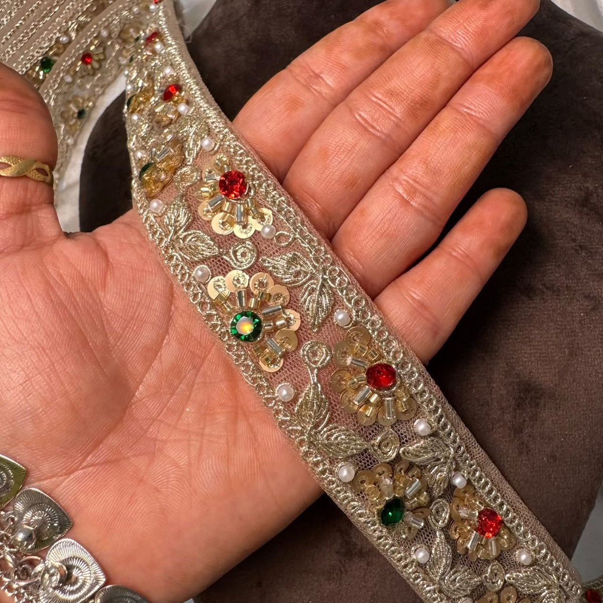 Luxury Handwork Embroidery Border for Ethnic Wear