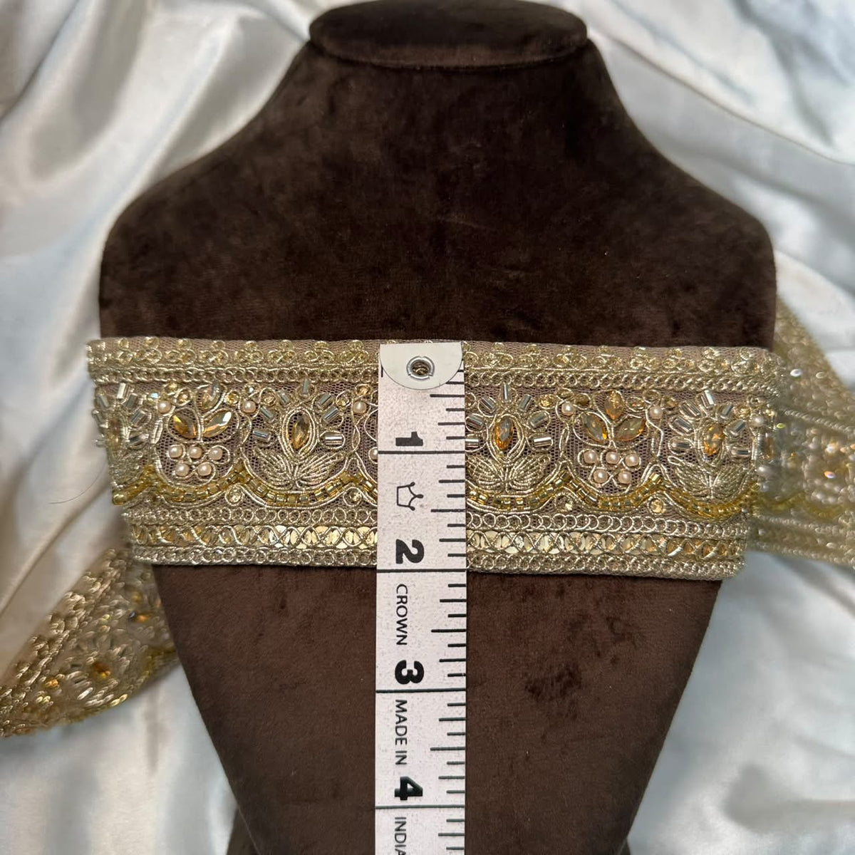 Intricate Floral Nakshi Handwork Lace Patti