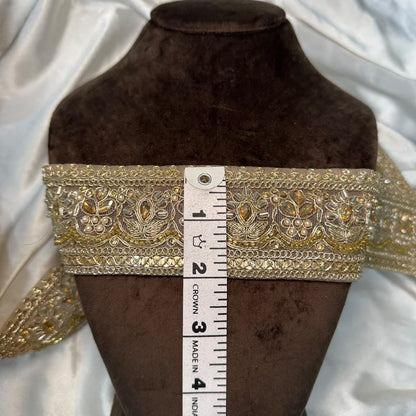 Intricate Floral Nakshi Handwork Lace Patti