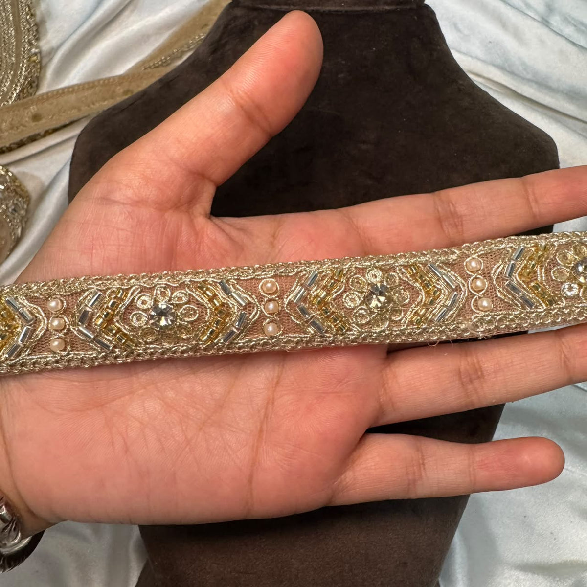Grand Floral Embellished Handwork Lace