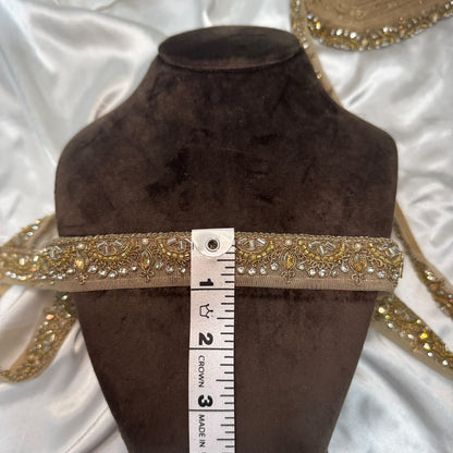 Pearl Flower Designer Machine work  Lace