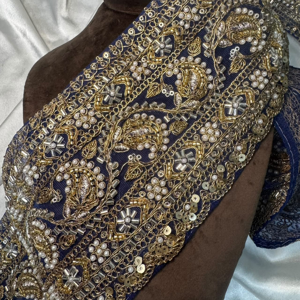 Heavy Zari Machine Work Lace Trim