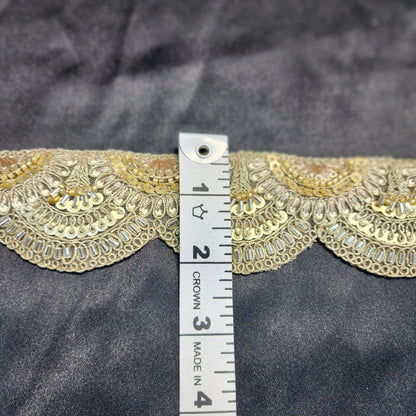 Golden Color Machine work designer Lace