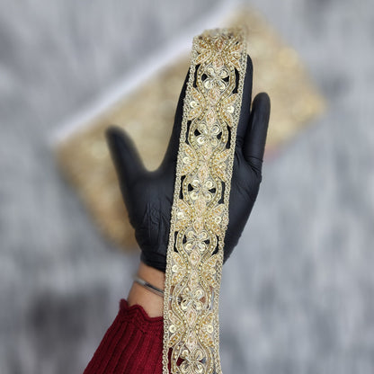 Katdana work Straight Machine work Border lace