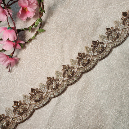 Antique Color Beads work Cutwork Lace 9 meters approx