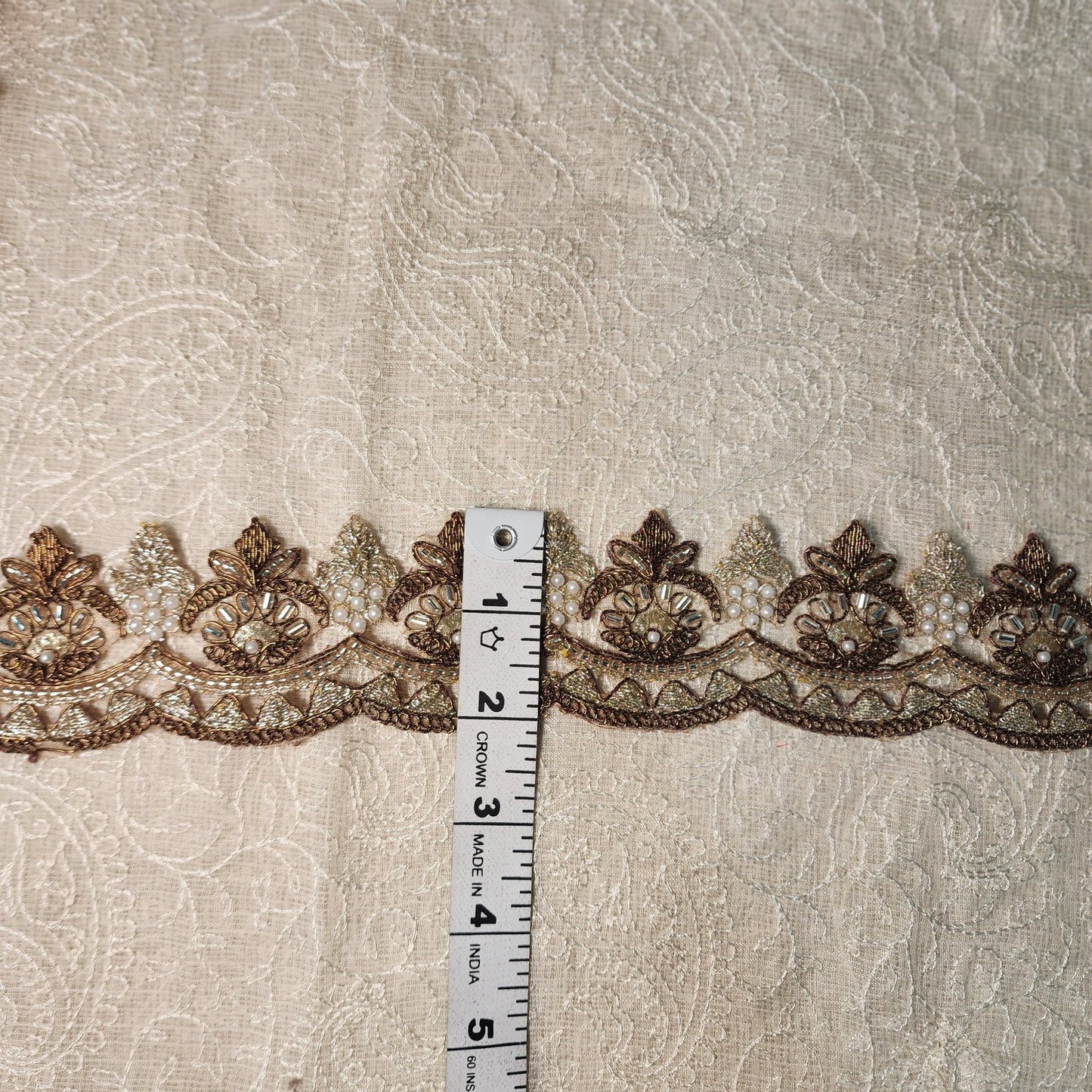 Antique Color Beads work Cutwork Lace 9 meters approx