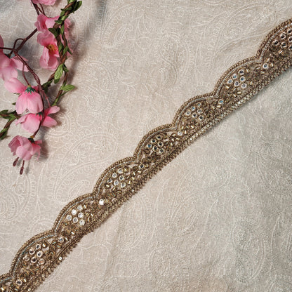 Antique Color Beads Work Cutwork Lace 9 meters approx roll