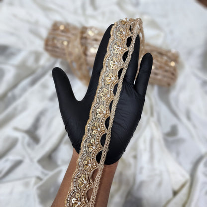 Designer Beads and Cutdana work Lace Border