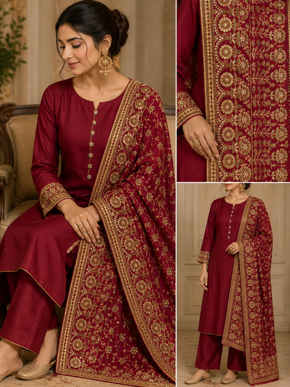 Maroon Rich, traditional aesthetic with a royal appeal