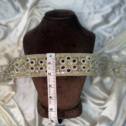 Designer circle Machine work Embroidered lace