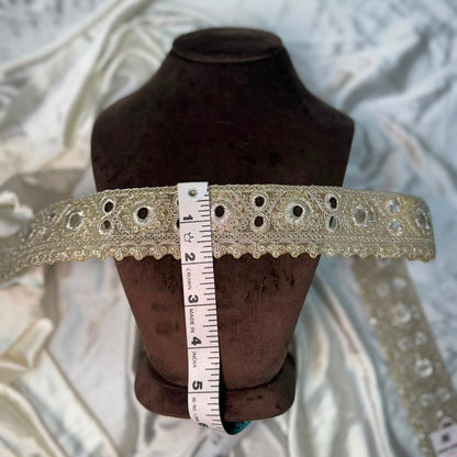 Designer circle Machine work Embroidered lace