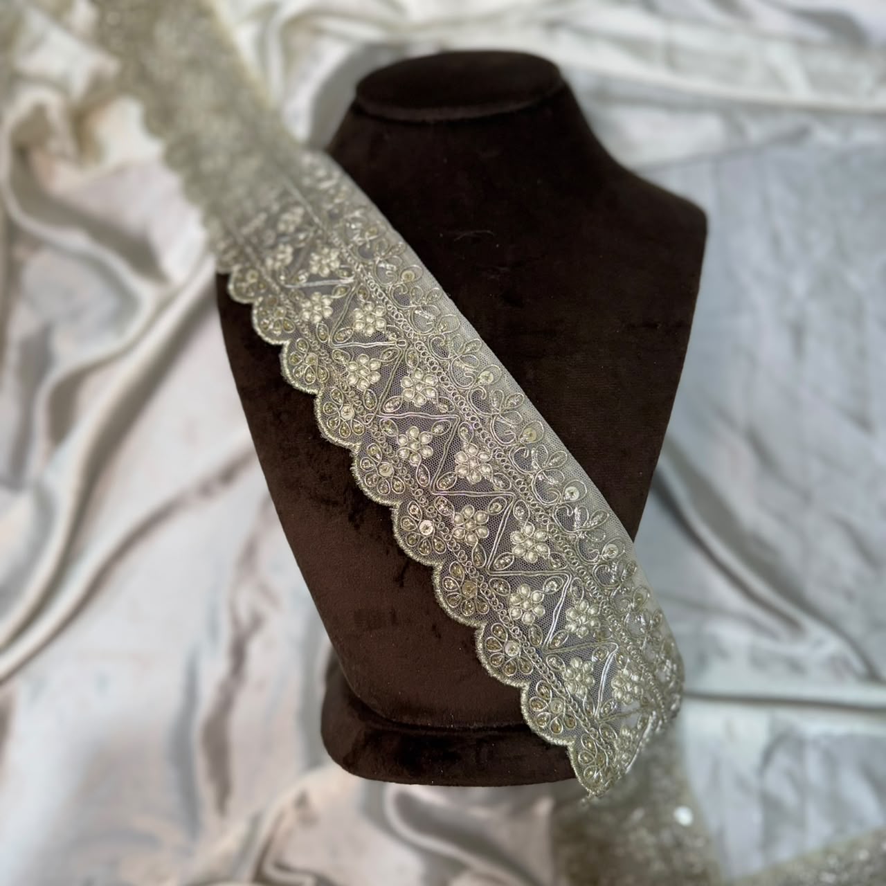Premium Designer Machine work Embroidered lace Border