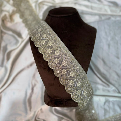 Premium Designer Machine work Embroidered lace Border