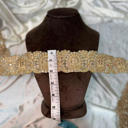 Luxury Floral Motif Machine work Border Lace