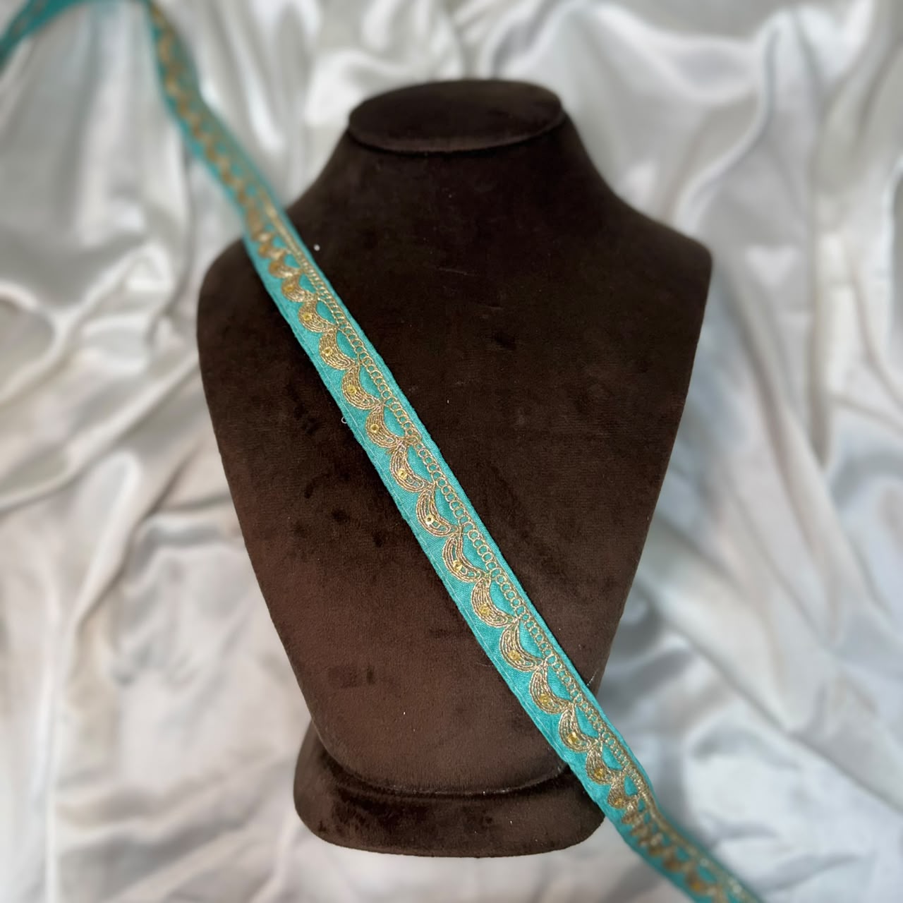 Traditional Gold Zari Embroidered Lace Trim