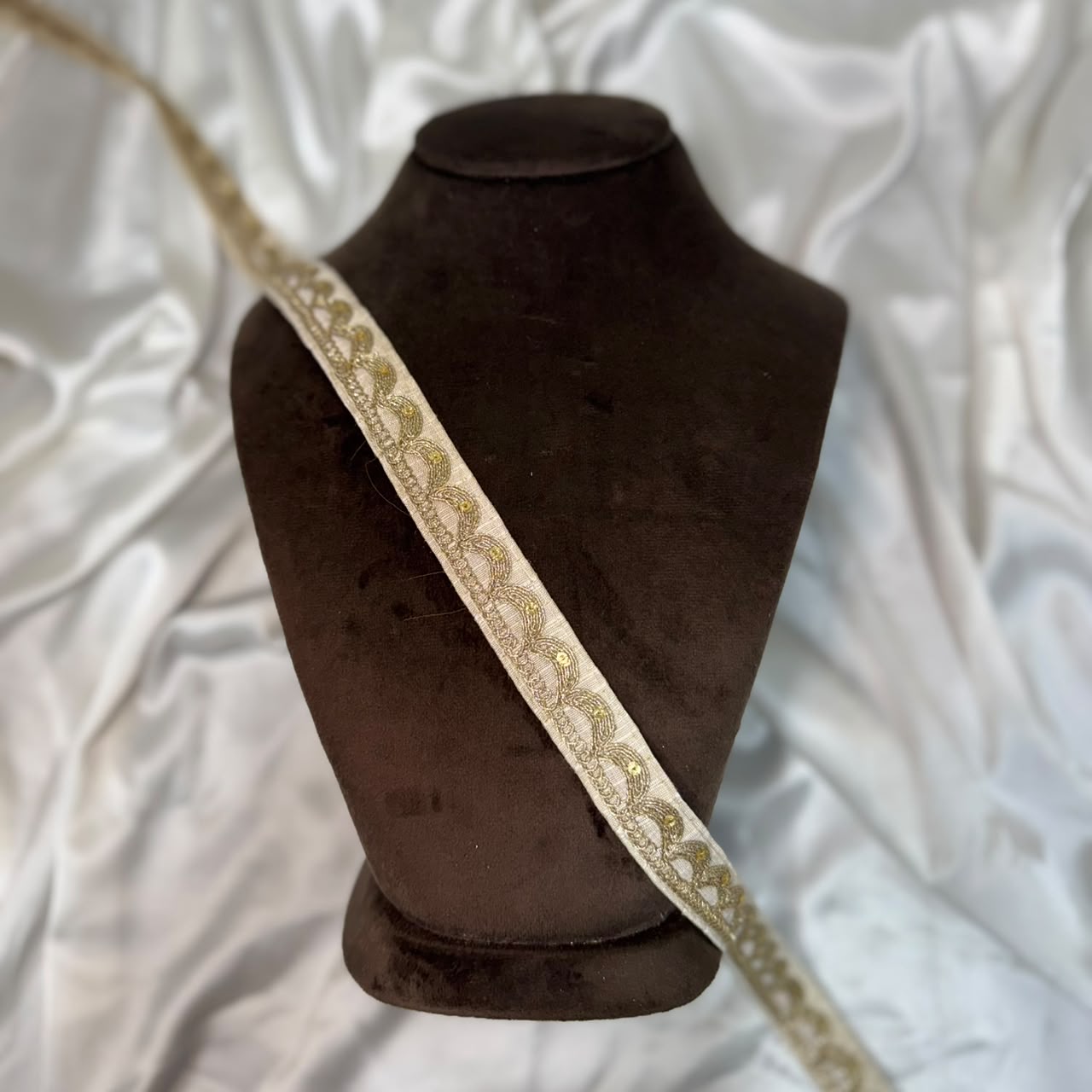 Traditional Gold Zari Embroidered Lace Trim