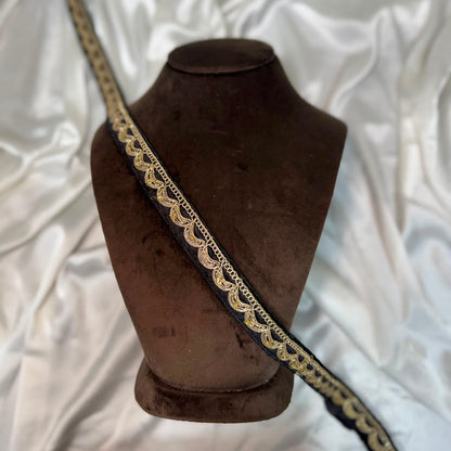 Traditional Gold Zari Embroidered Lace Trim