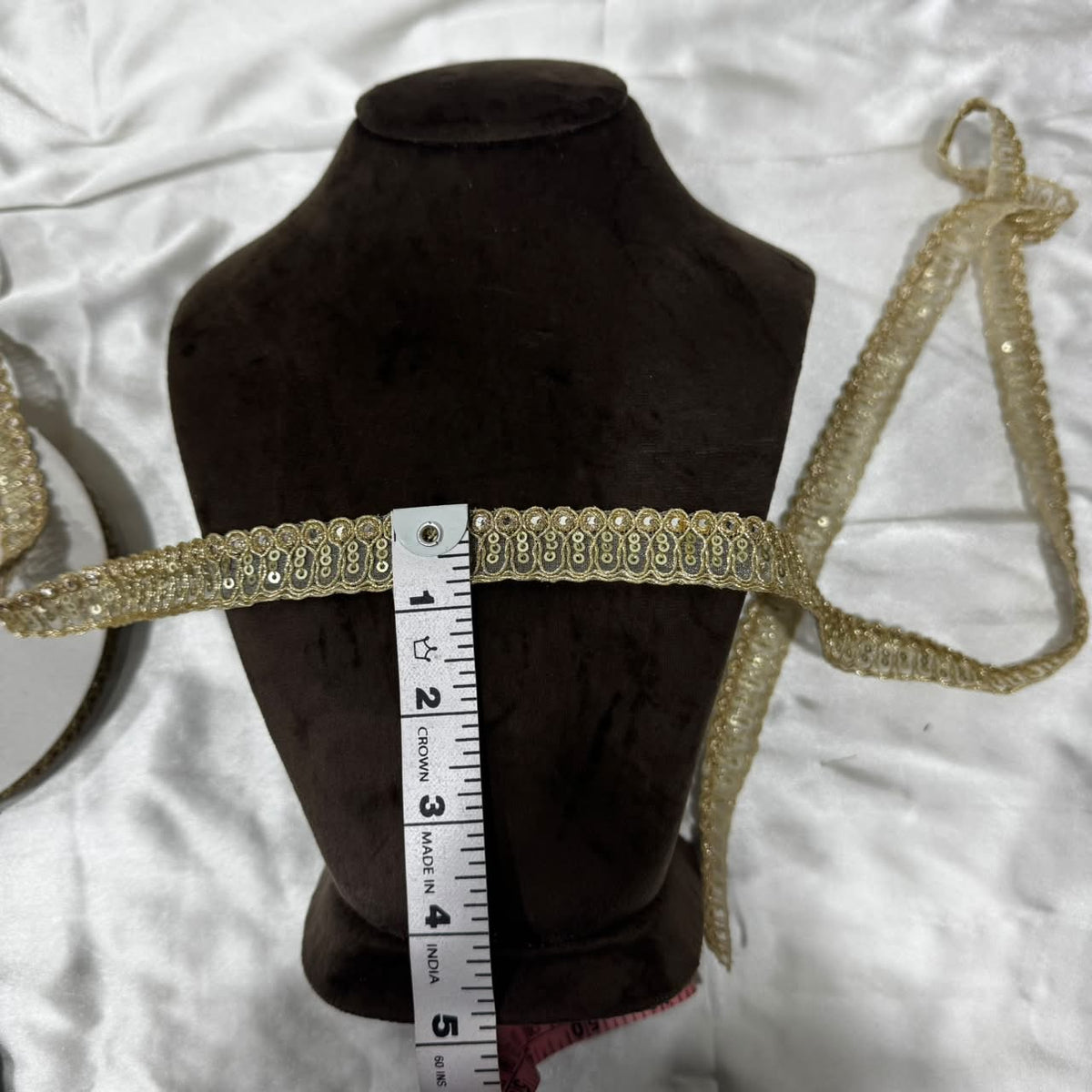 Designer Golden Sequin Work Border Lace