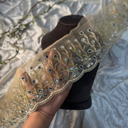 Katdana and Mirror work Net Base Lace