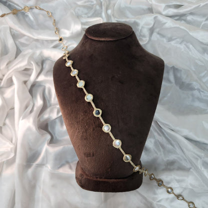 Golden Color Patra/Plastic Mirror Lace Border