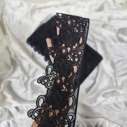 Pack of 10 Yards Black color Organaza Lace