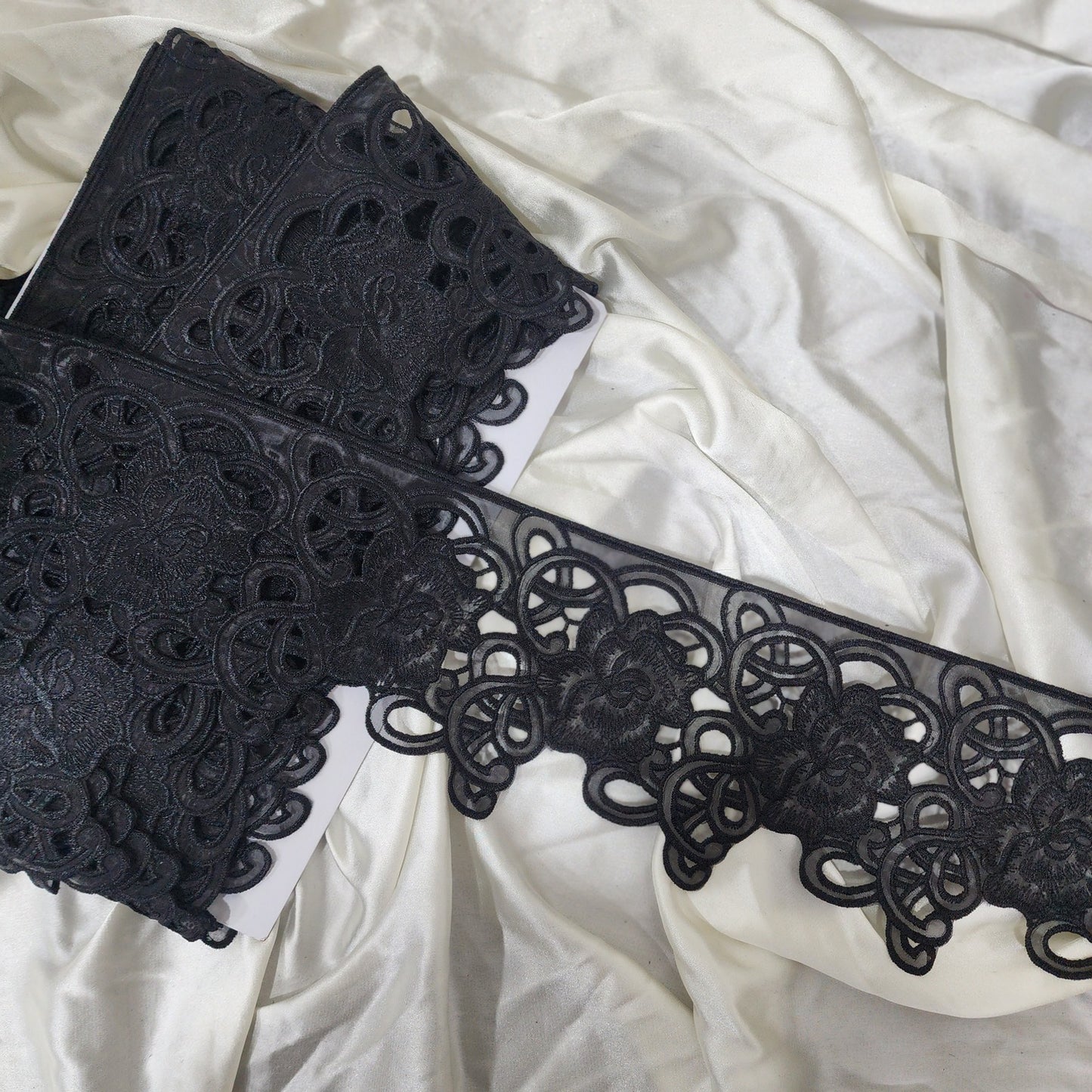 Pack of 10 Yards Black color Organaza Lace