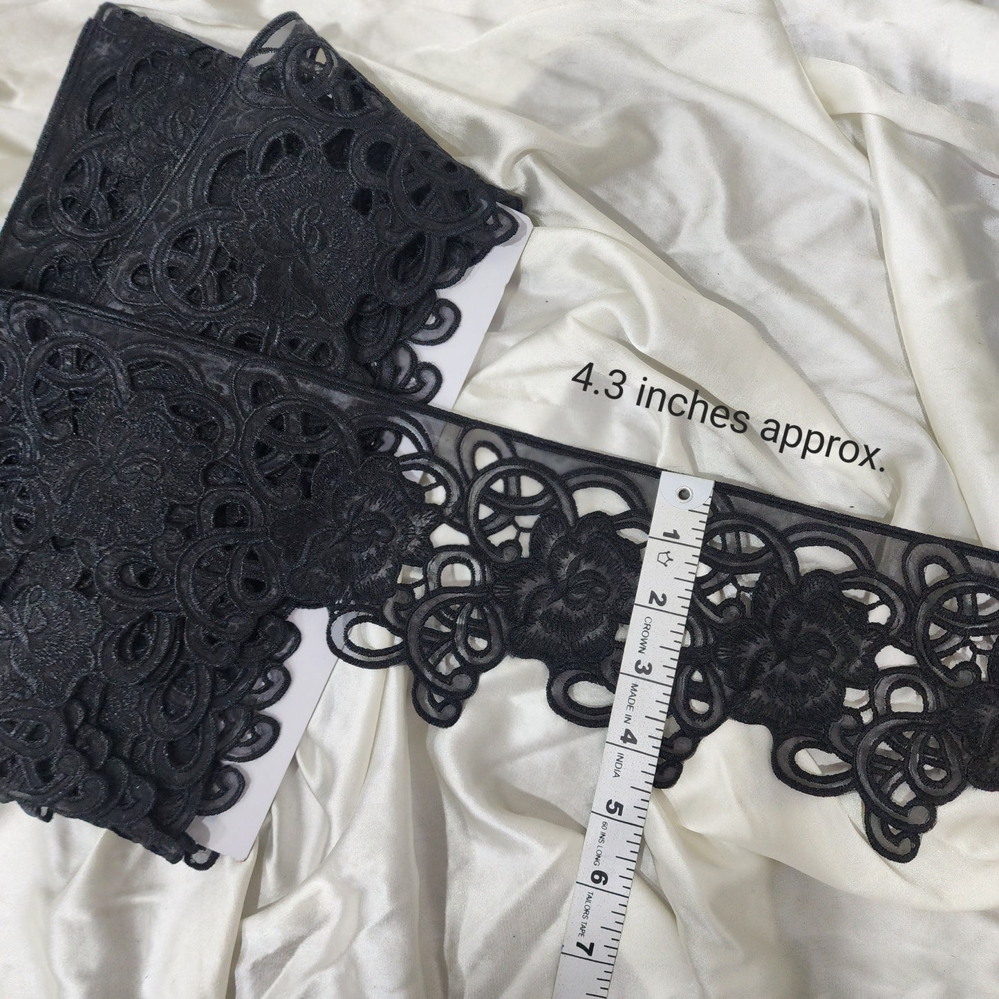 Pack of 10 Yards Black color Organaza Lace