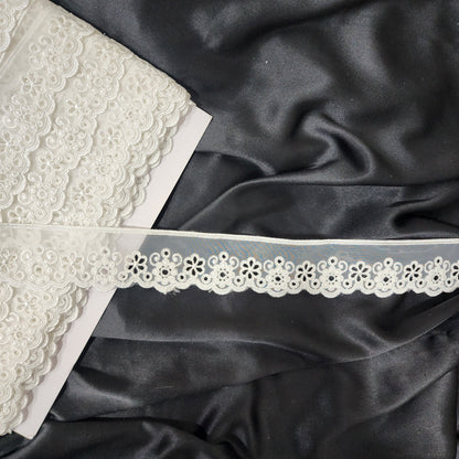 Pack of 19 Yards Fancy Organza Lace with floral Design