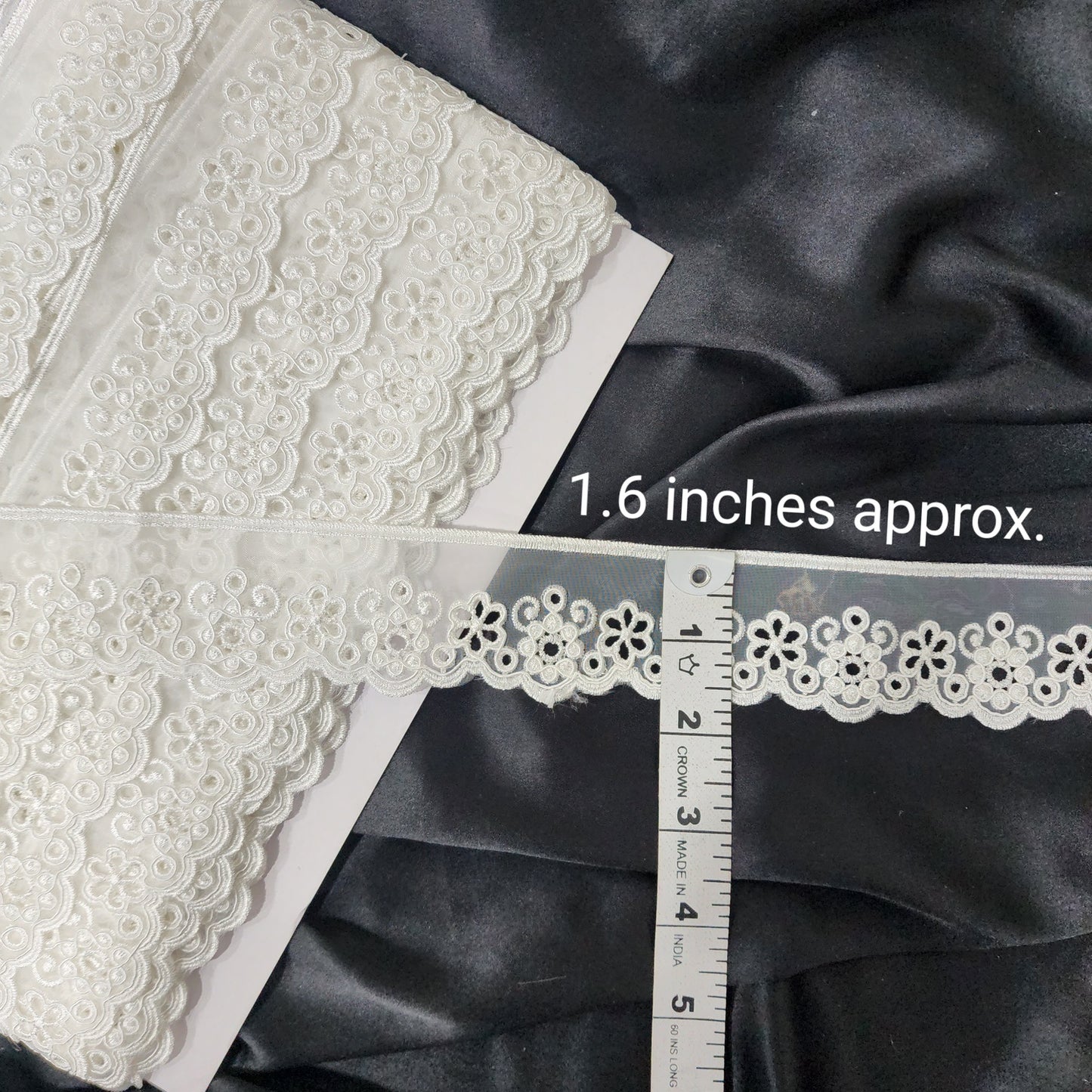 Pack of 19 Yards Fancy Organza Lace with floral Design