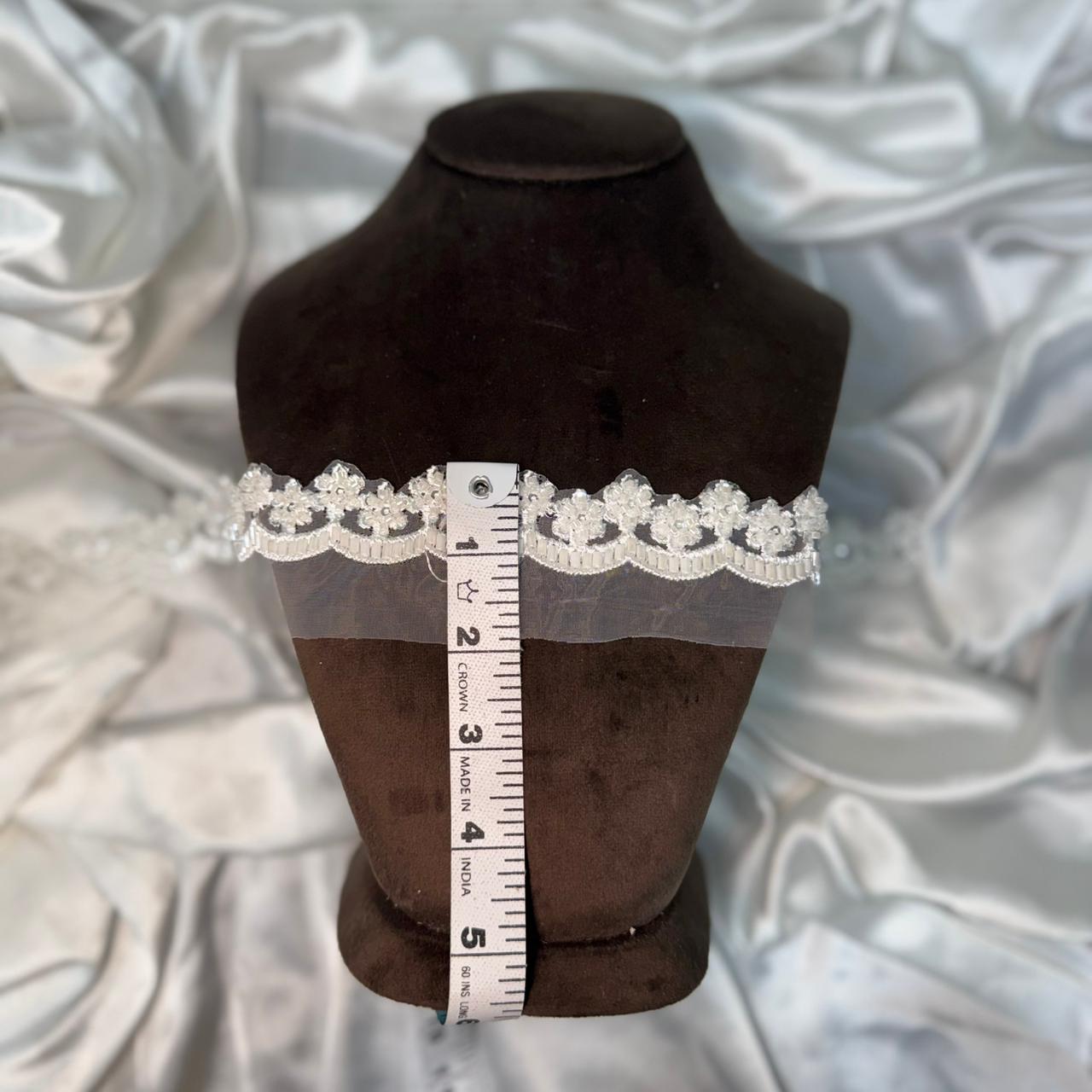 White Flower Embroidery Lace Trim Border