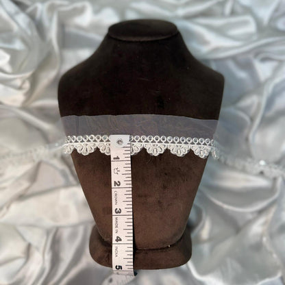Classic White Embroidered Lace Border