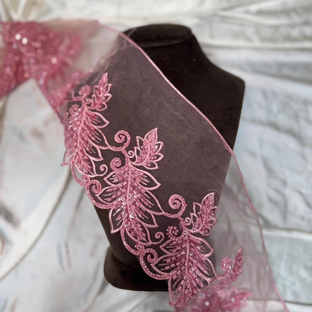 Premium Floral Organza Embroidered Lace Border
