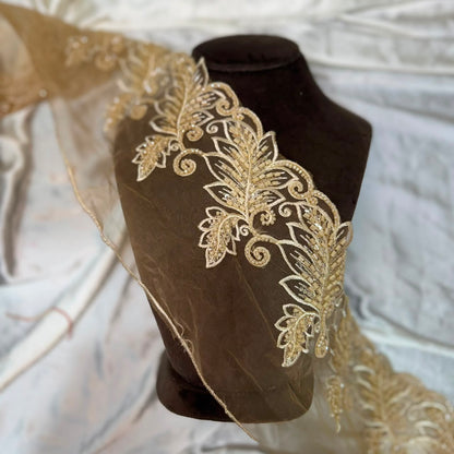 Premium Floral Organza Embroidered Lace Border