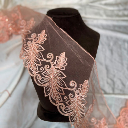 Premium Floral Organza Embroidered Lace Border