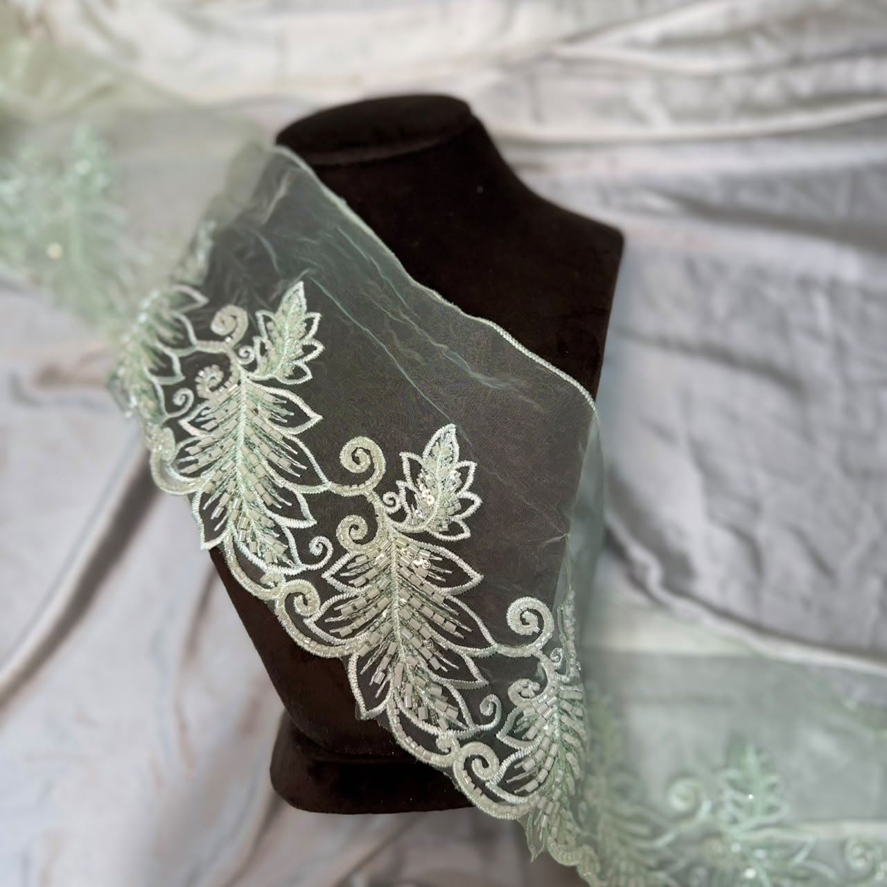 Premium Floral Organza Embroidered Lace Border