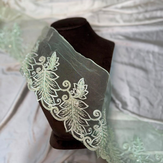 Premium Floral Organza Embroidered Lace Border