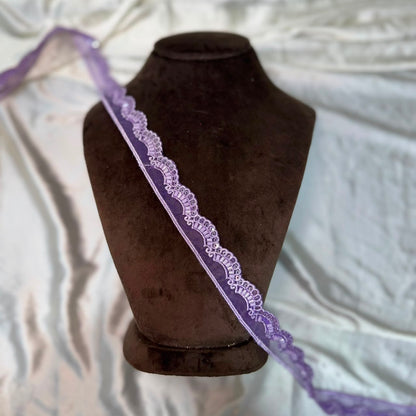 Designer Floral Organza Beads Embroidered Lace Border
