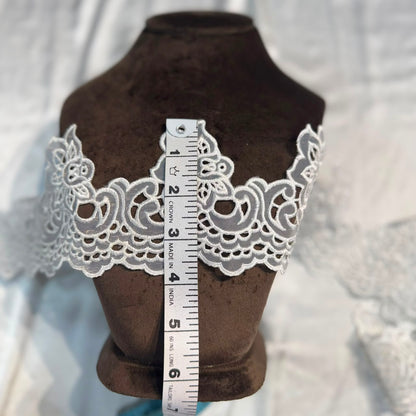 Classic White Floral Cutwork Lace Border