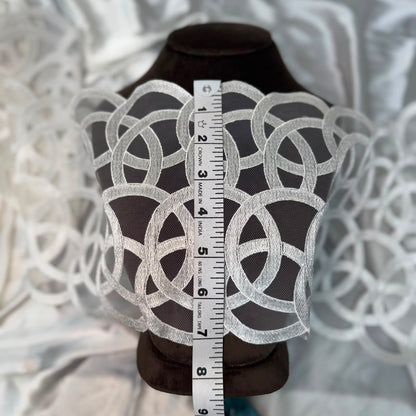Premium White Abstract Circle Pattern Lace