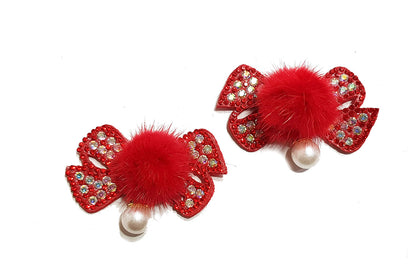 Bow Shape Stonework Fancy Patch/Applique (Pack of 5)