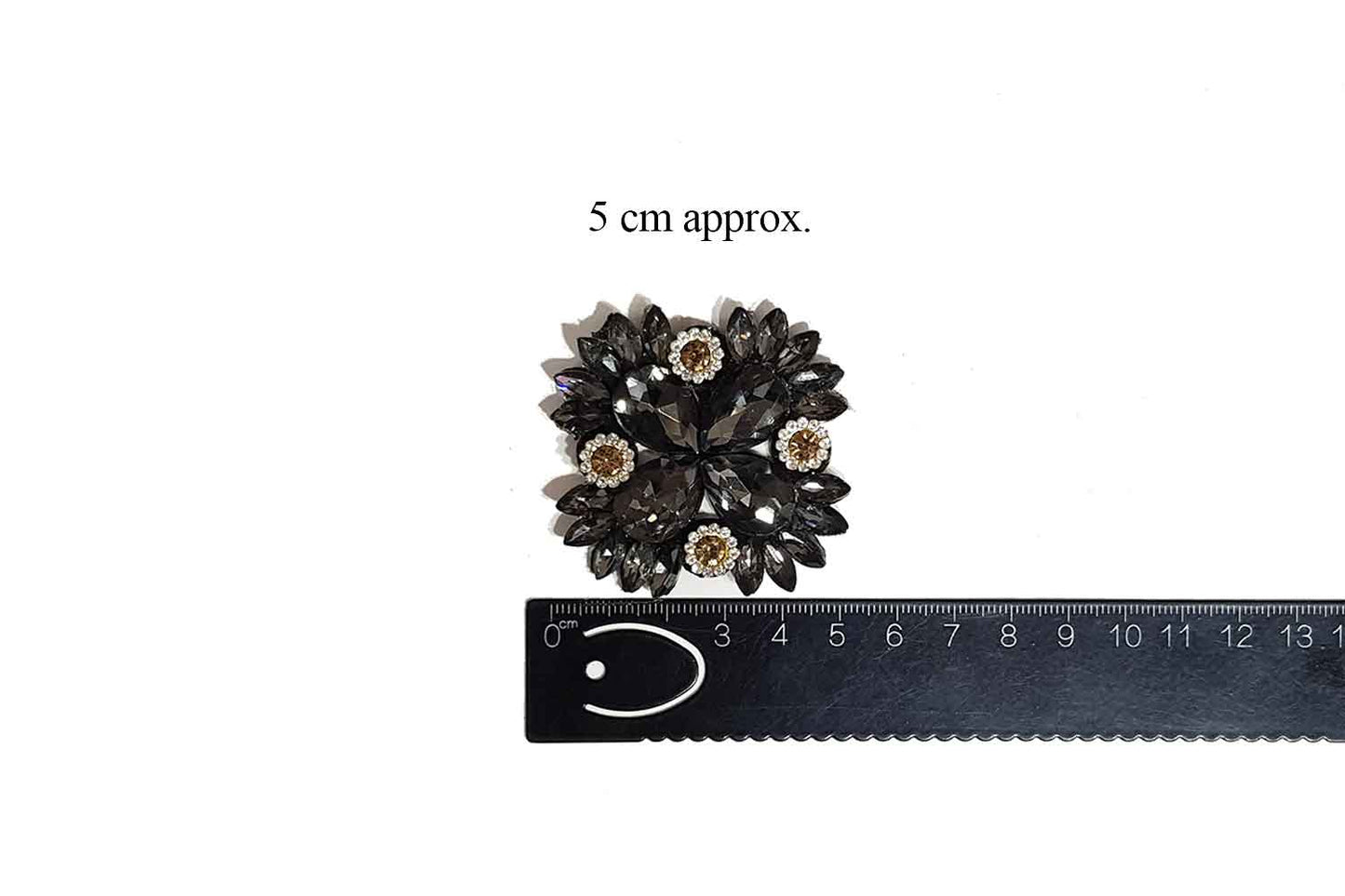 Four Petal Flower Shape Rhinestone Work Fancy Patch Appliques
