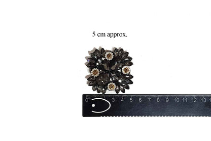 Four Petal Flower Shape Rhinestone Work Fancy Patch Appliques