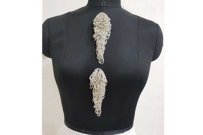 Elegant Glass Beads Work Fancy Patch