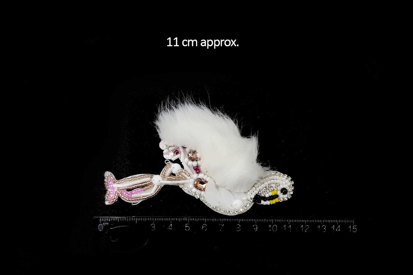 Swan/Flamingo Shape Beads Work Fancy Applique Patch 1 Piece